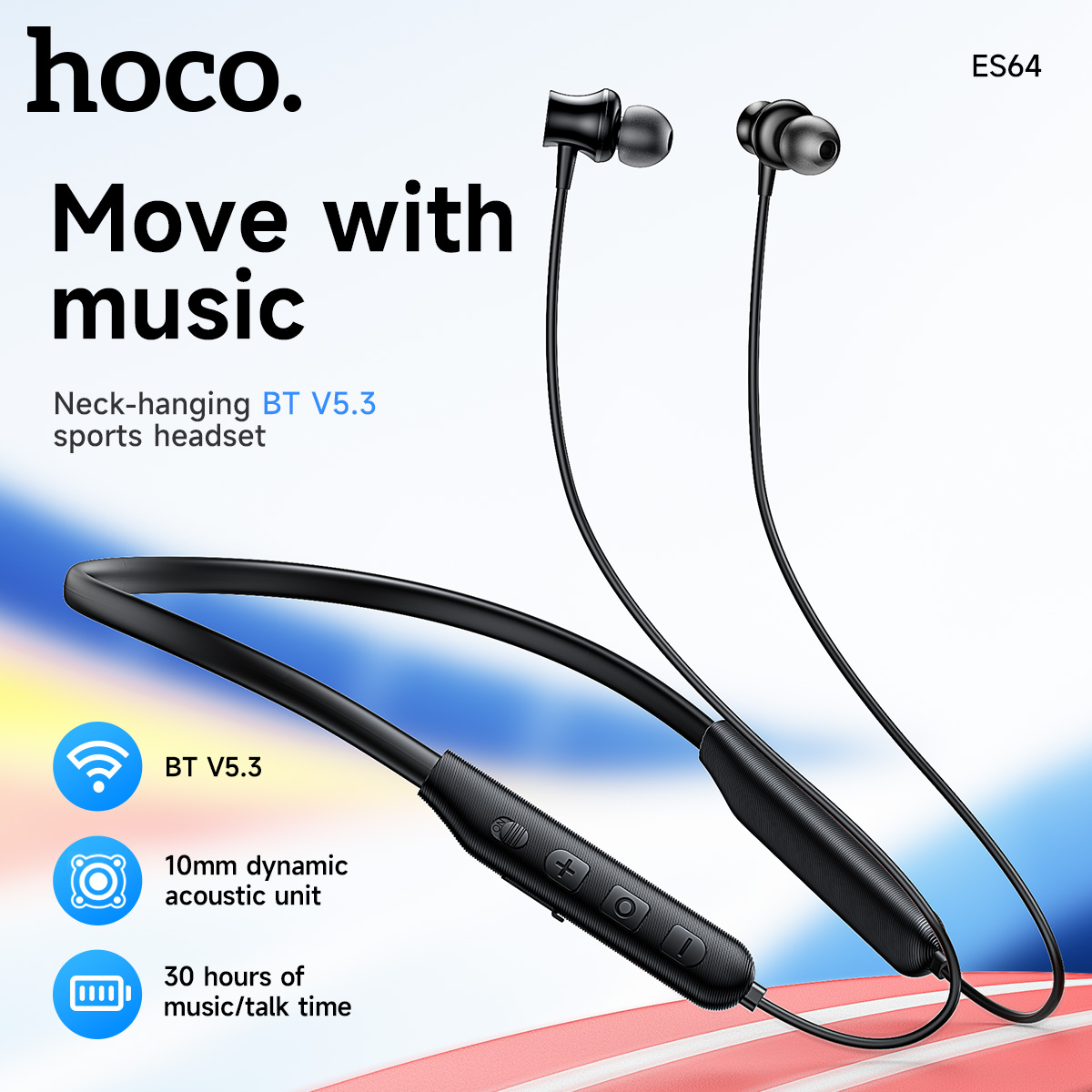Magnetic Neckband Sports Earphones - Hoco neckband sem fio bluetooth 5.3