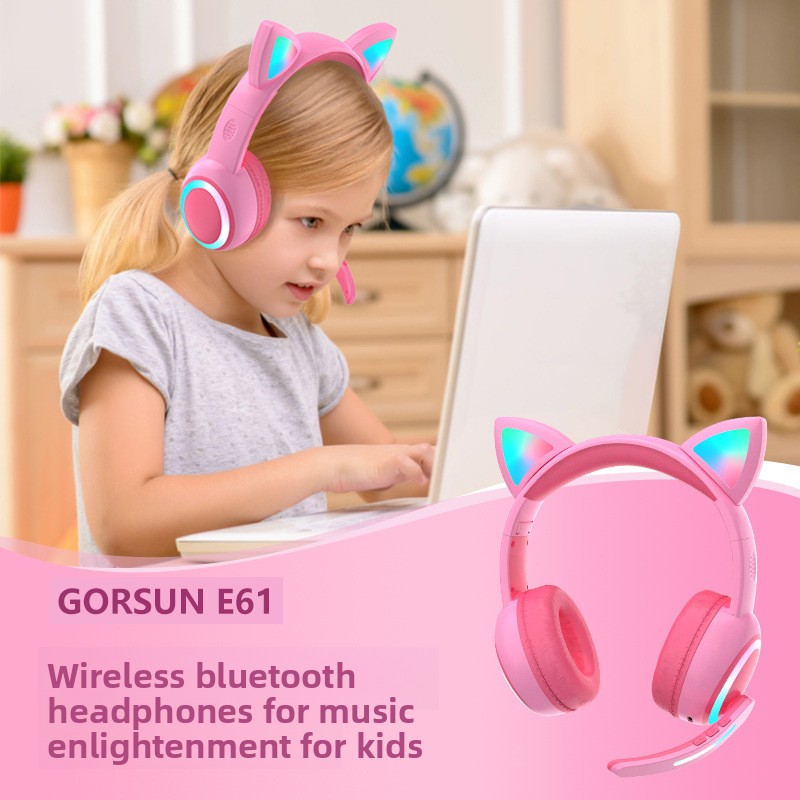 Cat Ear Bluetooth Headset Led - Fones de ouvido Bluetooth com design