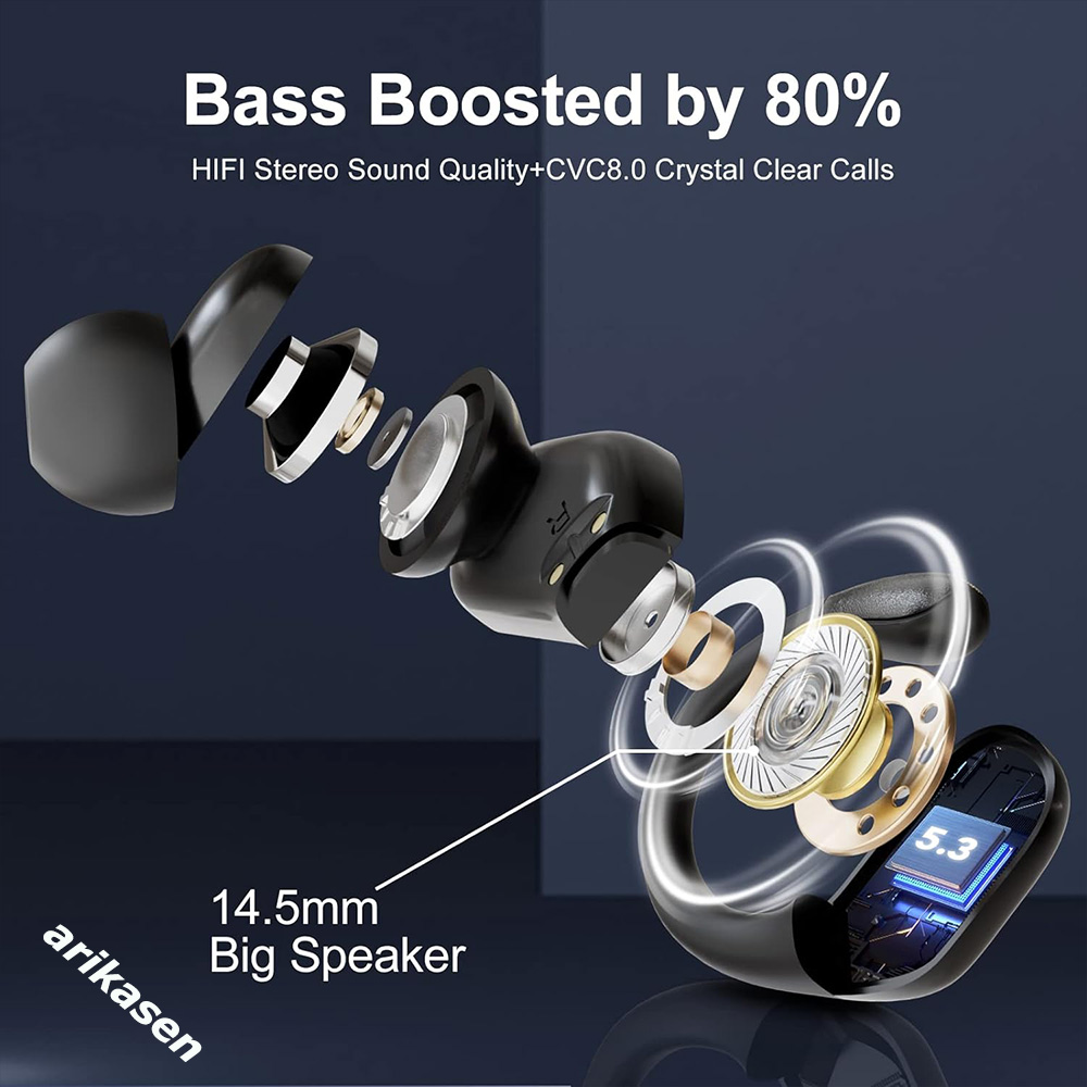 Fones de ouvido bluetooth 5.3, - Bone Conduction Running Headphones avaliação e preço